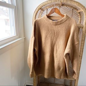 Zara NWT Oversized Alpaca Camel Brown Sweater✨
